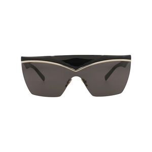 Saint Laurent Shield-Frame Injection Sunglasses Black Womens